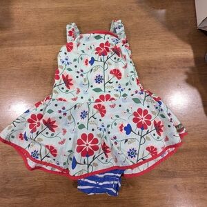 Matilda Jane One Piece - Floral Dress with Red and Blue Accents